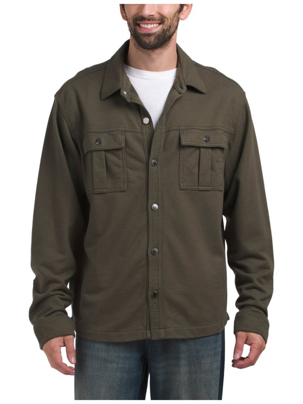 AG Jeans Elias Military Overshirt Green Cotton Shirt Jacket